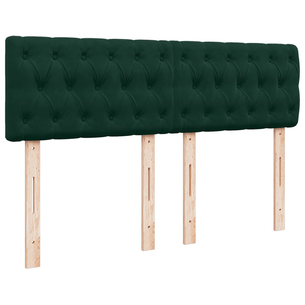 vidaXL Κρεβάτι Boxspring με Στρώμα Σκούρο Πράσινο 140x200εκ. Βελούδινο