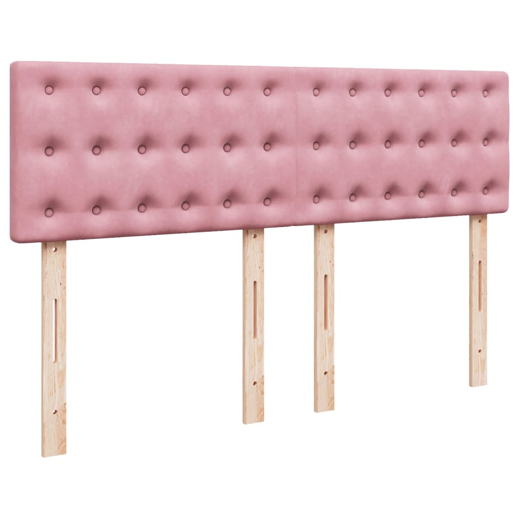 vidaXL Κρεβάτι Boxspring με Στρώμα Ροζ 140x200 εκ. Βελούδινο