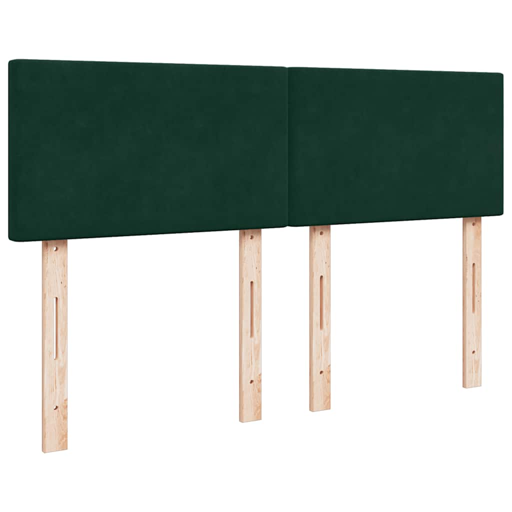 vidaXL Κρεβάτι Boxspring με Στρώμα Σκούρο Πράσινο 160x200εκ. Βελούδινο