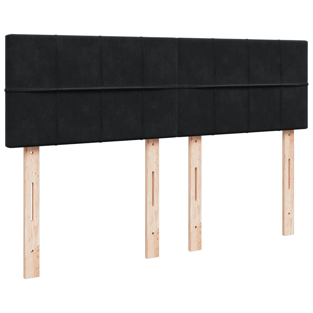 vidaXL Κρεβάτι Boxspring με Στρώμα Μαύρο 160x200 εκ. Βελούδινο