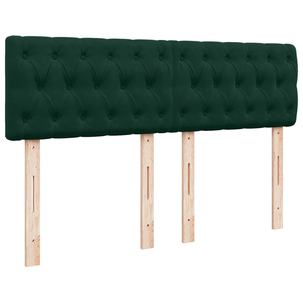 vidaXL Κρεβάτι Boxspring με Στρώμα Σκούρο Πράσινο 160x200εκ. Βελούδινο