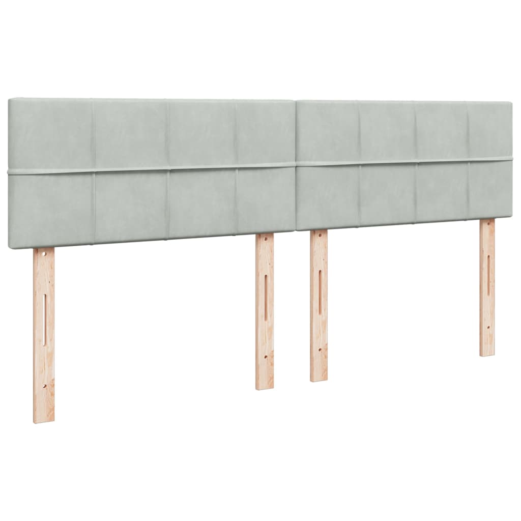 vidaXL Κρεβάτι Boxspring με Στρώμα Ανοιχτό Γκρι 180x200 εκ. Βελούδινο