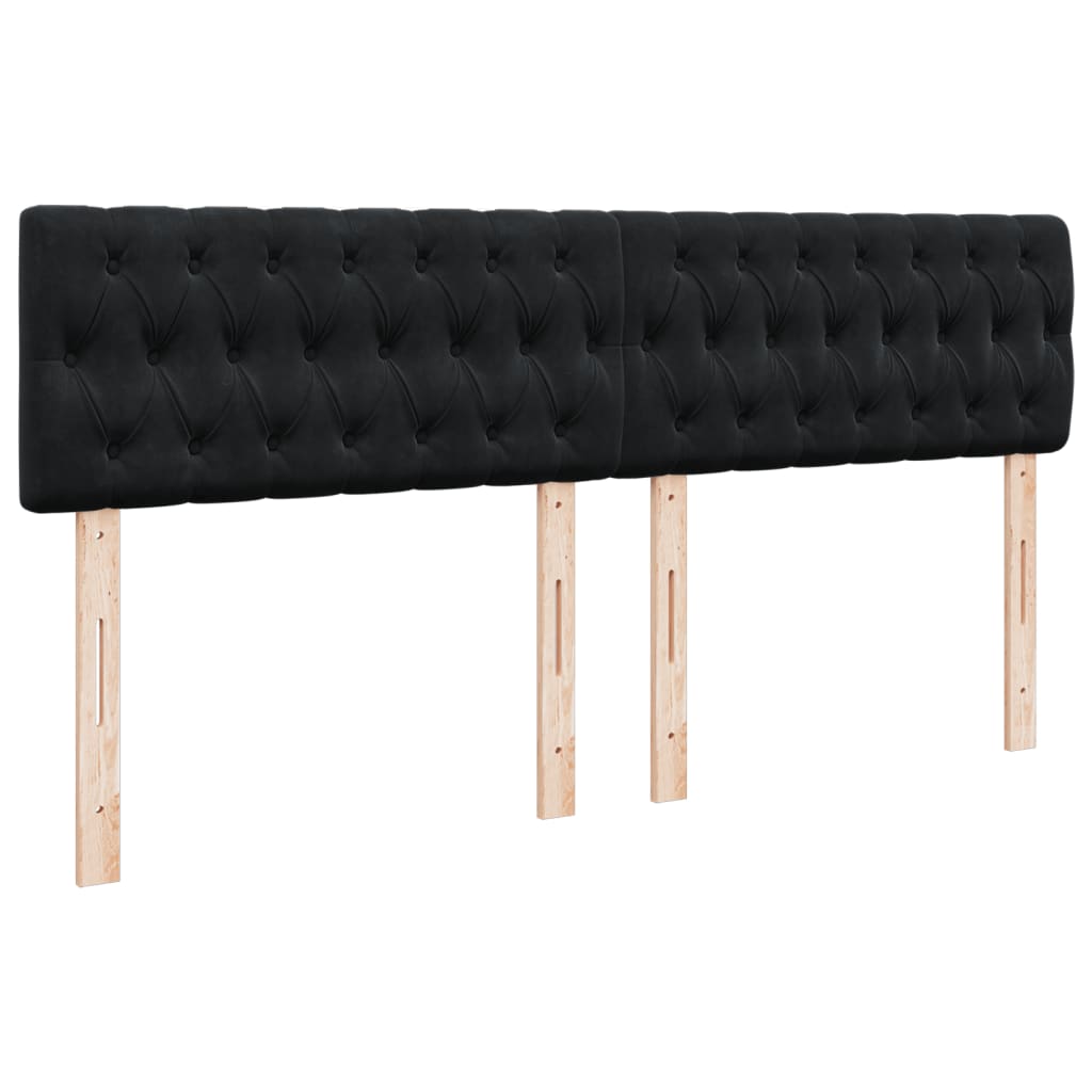vidaXL Κρεβάτι Boxspring με Στρώμα Μαύρο 180x200 εκ. Βελούδινο