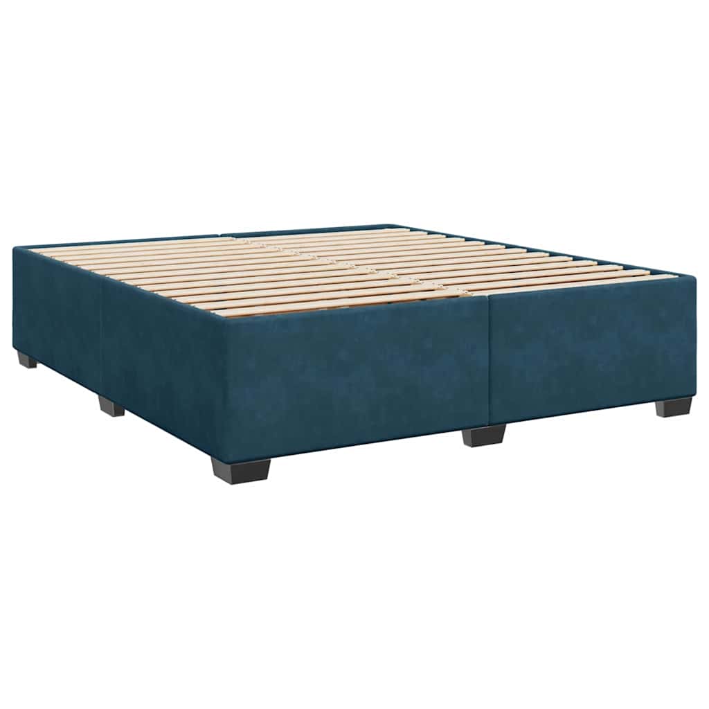 vidaXL Κρεβάτι Boxspring με Στρώμα Μπλε 180x200 εκ. Βελούδινο