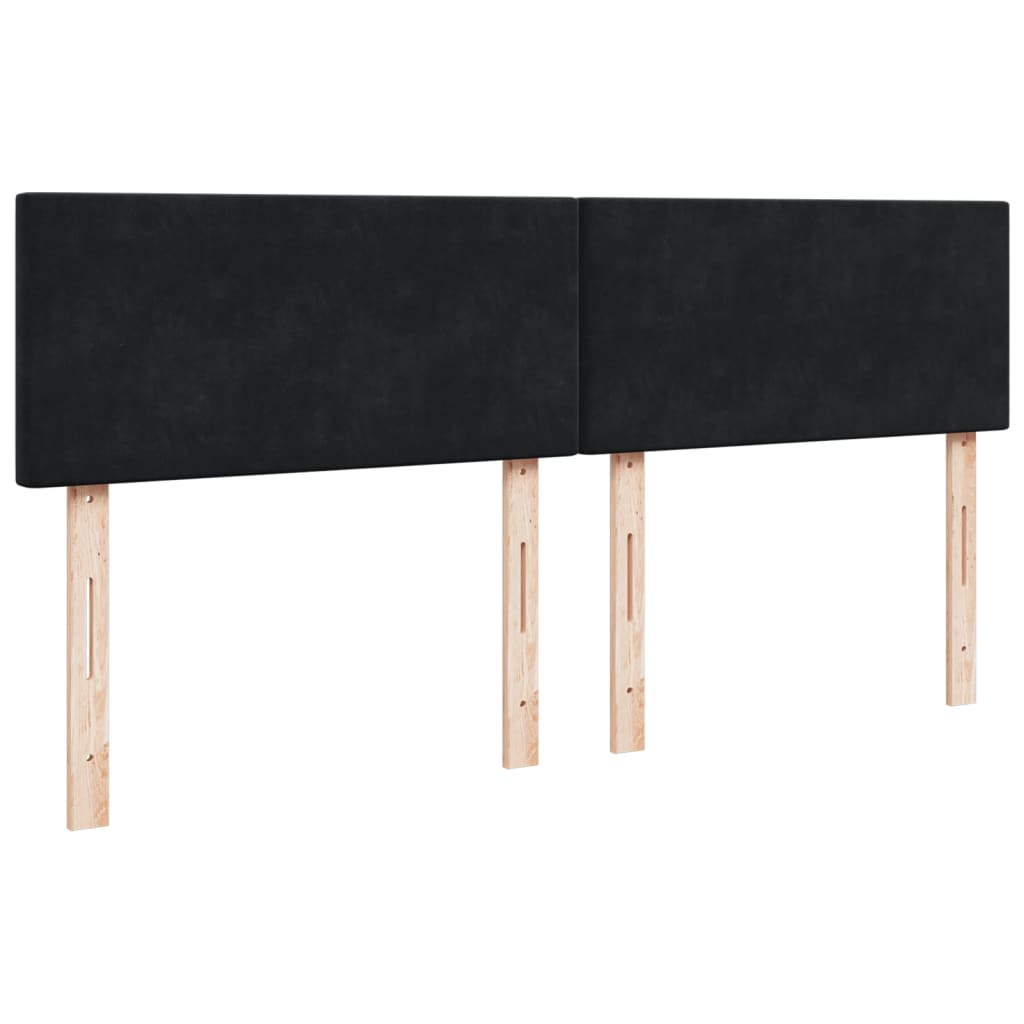 vidaXL Κρεβάτι Boxspring με Στρώμα Μαύρο 200x200 εκ. Βελούδινο