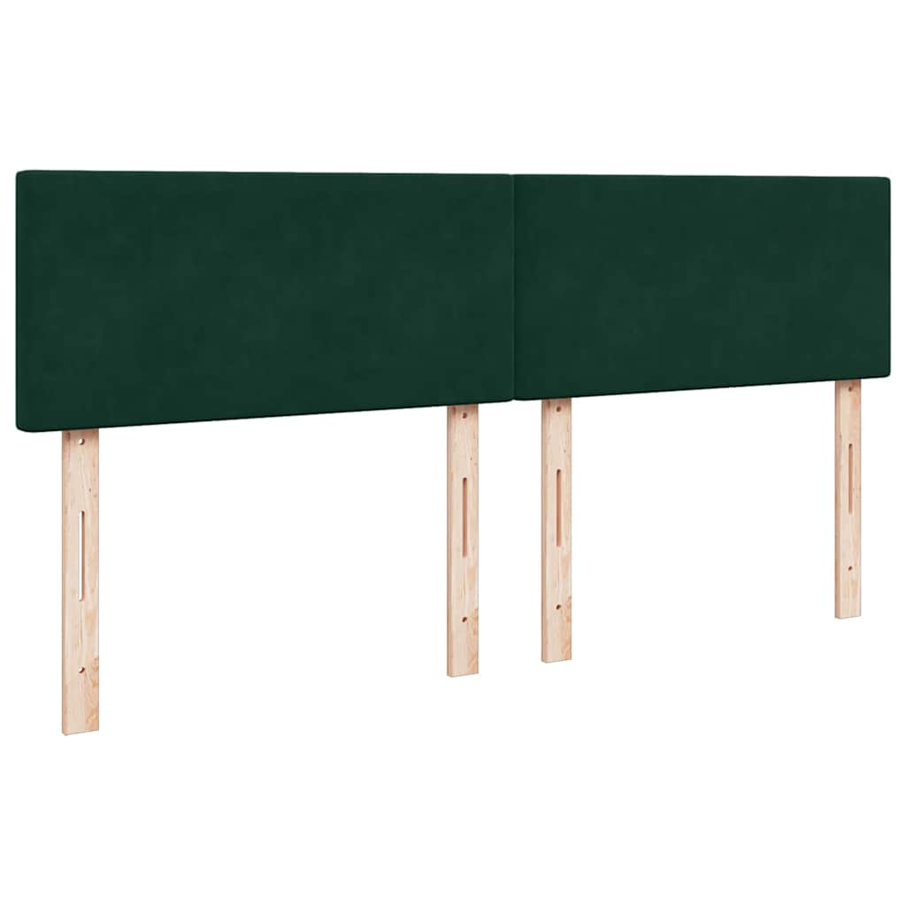 vidaXL Κρεβάτι Boxspring με Στρώμα Σκούρο Πράσινο 200x200εκ. Βελούδινο