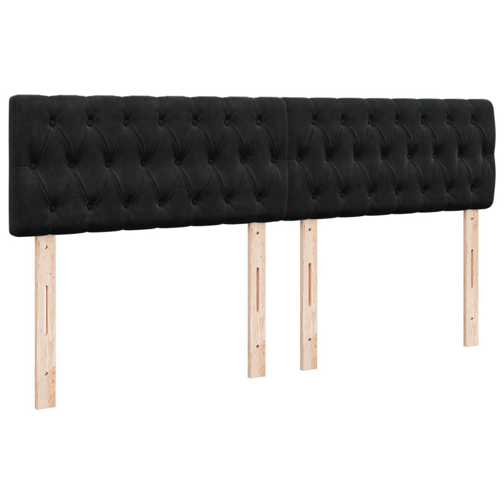 vidaXL Κρεβάτι Boxspring με Στρώμα Μαύρο 200x200 εκ. Βελούδινο