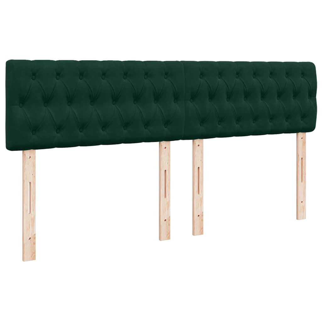 vidaXL Κρεβάτι Boxspring με Στρώμα Σκούρο Πράσινο 200x200εκ. Βελούδινο