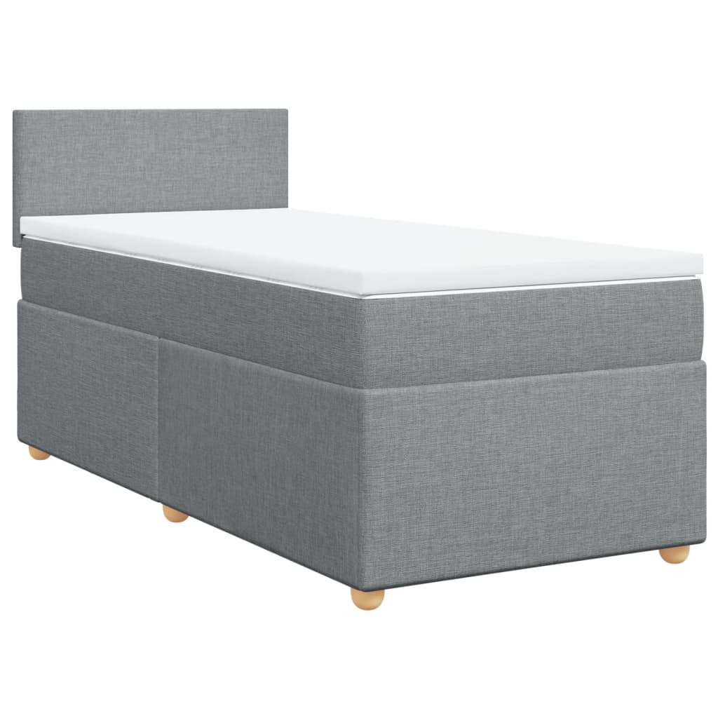 vidaXL Κρεβάτι Boxspring με Στρώμα Ανοιχτό Γκρι 80x200 εκ. Υφασμάτινο