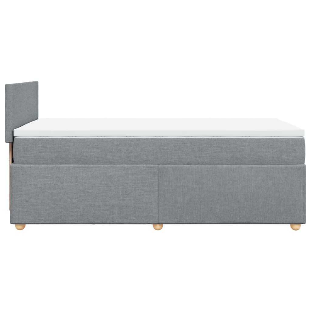 vidaXL Κρεβάτι Boxspring με Στρώμα Ανοιχτό Γκρι 80x200 εκ. Υφασμάτινο