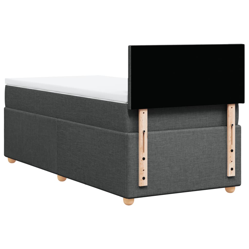 vidaXL Κρεβάτι Boxspring με Στρώμα Σκούρο Γκρι 80x200 εκ. Υφασμάτινο