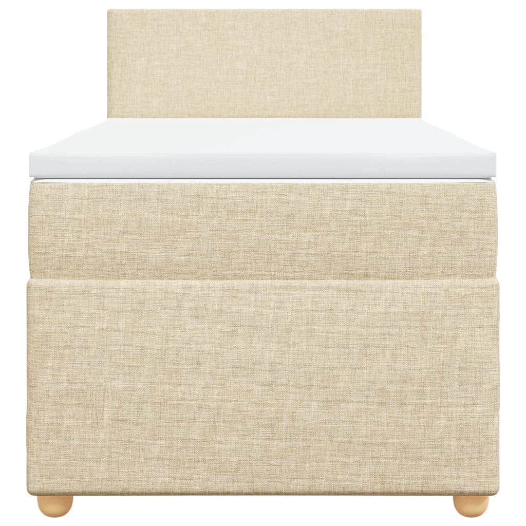 vidaXL Κρεβάτι Boxspring με Στρώμα Κρεμ 80 x 200 εκ. Υφασμάτινο