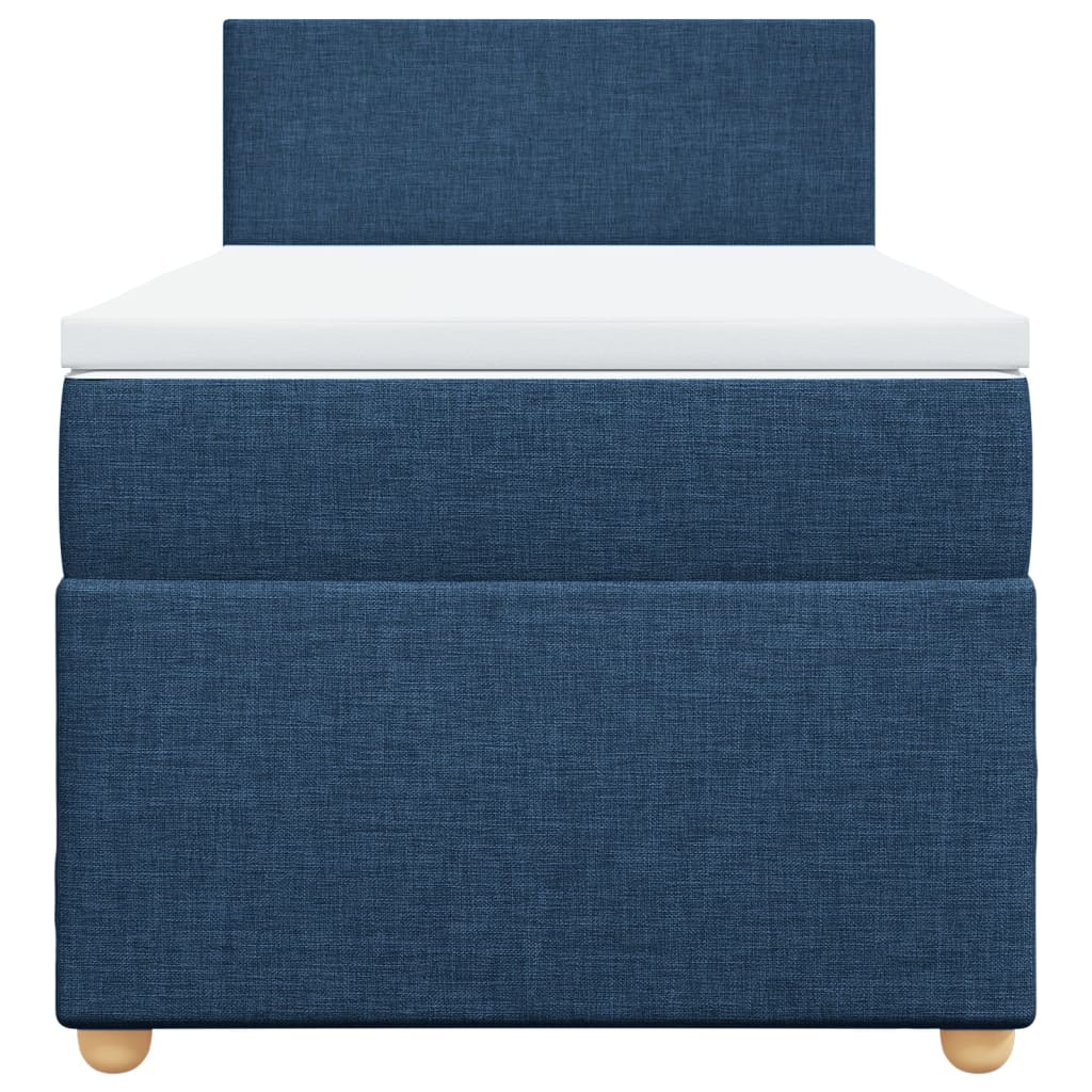 vidaXL Κρεβάτι Boxspring με Στρώμα Μπλε 80x200 εκ. Υφασμάτινο