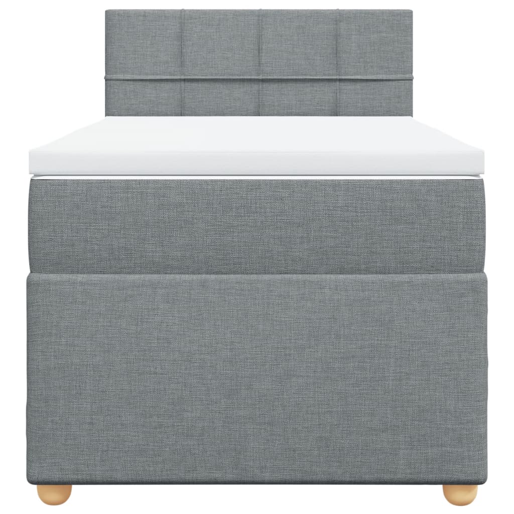 vidaXL Κρεβάτι Boxspring με Στρώμα Ανοιχτό Γκρι 80x200 εκ. Υφασμάτινο