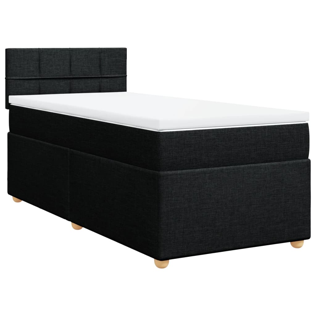 vidaXL Κρεβάτι Boxspring με Στρώμα Μαύρο 80 x 200 εκ. Υφασμάτινο