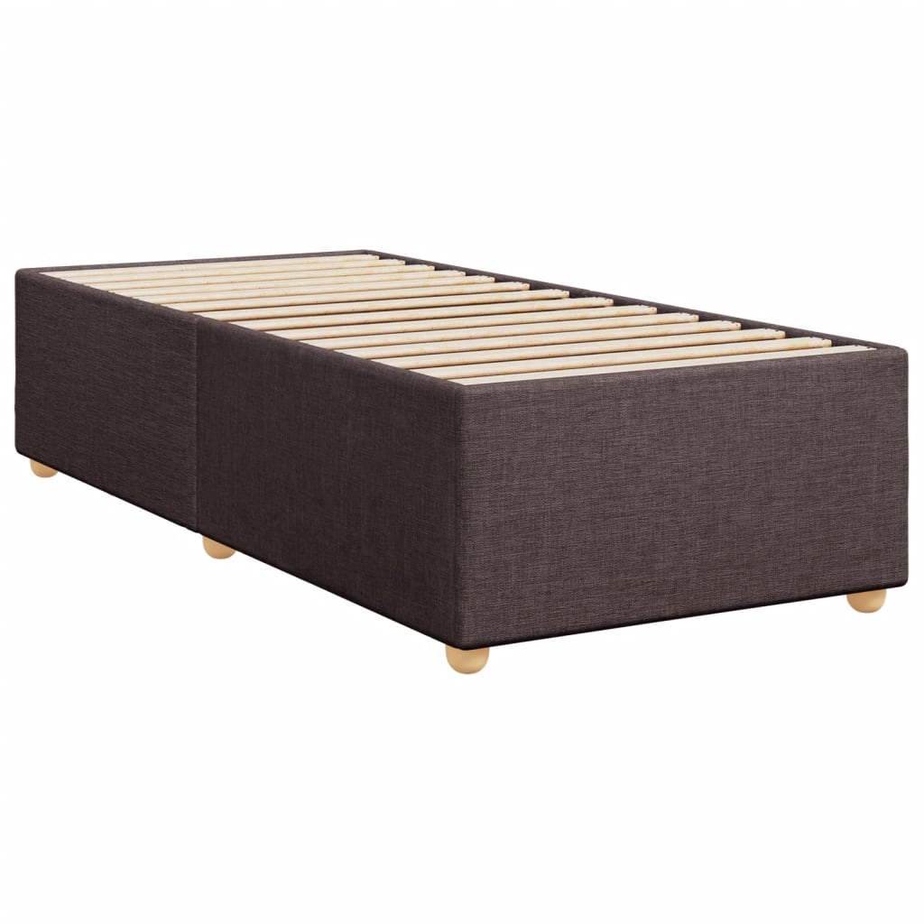 vidaXL Κρεβάτι Boxspring με Στρώμα Σκούρο Καφέ 80x200 εκ. Υφασμάτινο