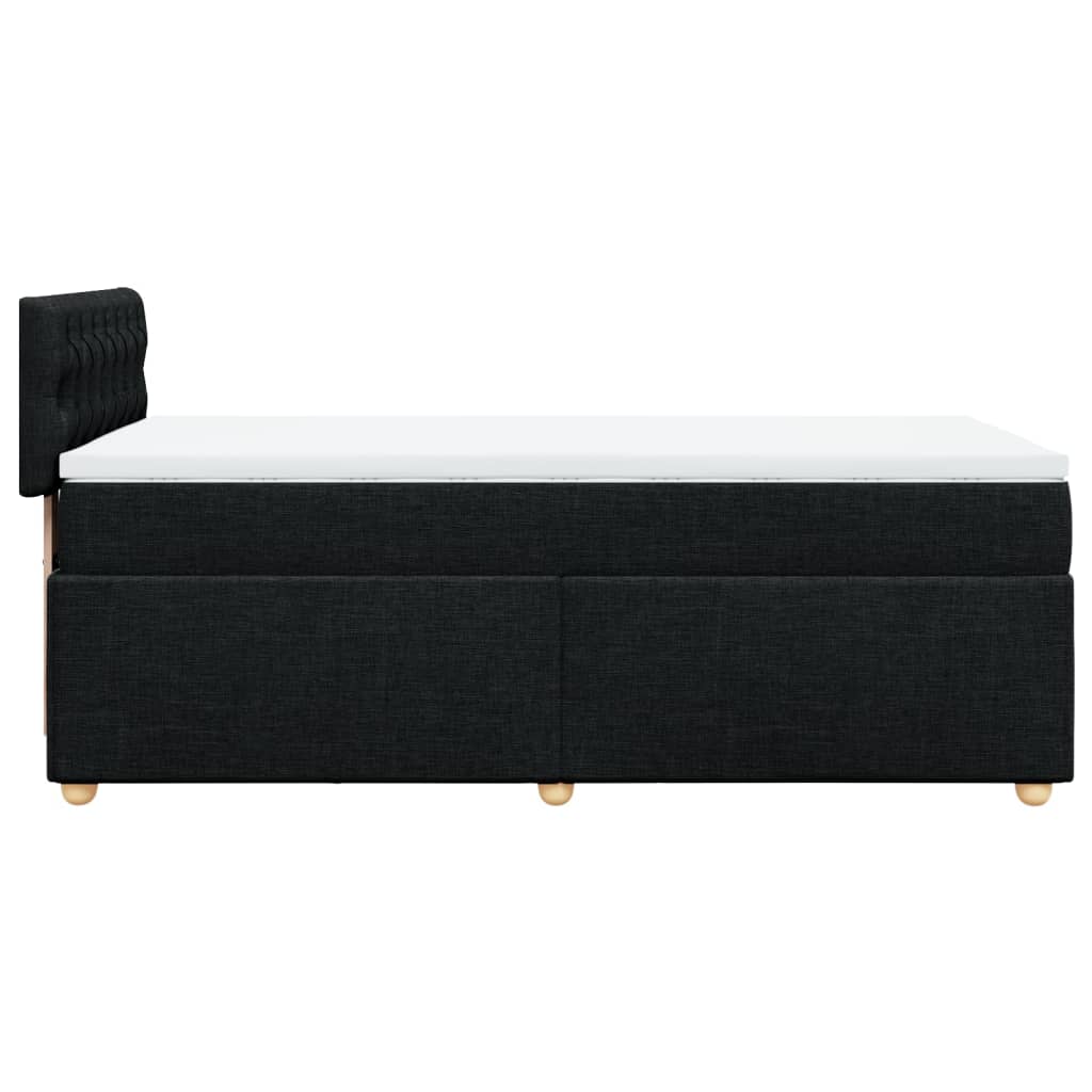 vidaXL Κρεβάτι Boxspring με Στρώμα Μαύρο 80 x 200 εκ. Υφασμάτινο