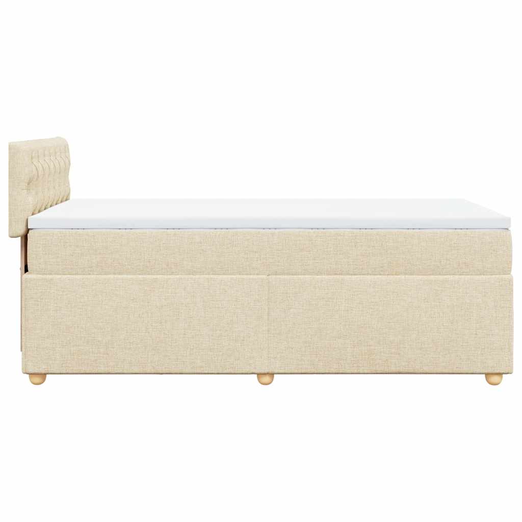 vidaXL Κρεβάτι Boxspring με Στρώμα Κρεμ 80 x 200 εκ. Υφασμάτινο
