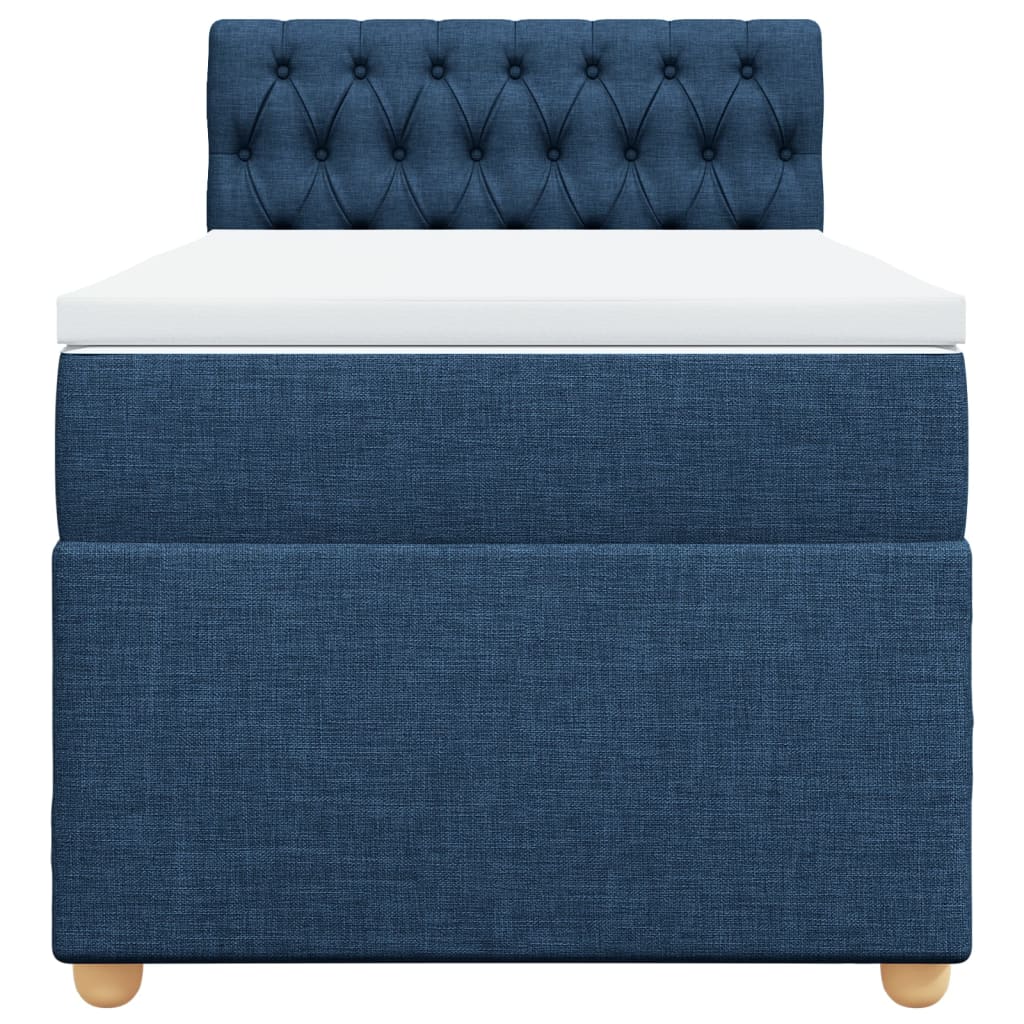 vidaXL Κρεβάτι Boxspring με Στρώμα Μπλε 80x200 εκ. Υφασμάτινο