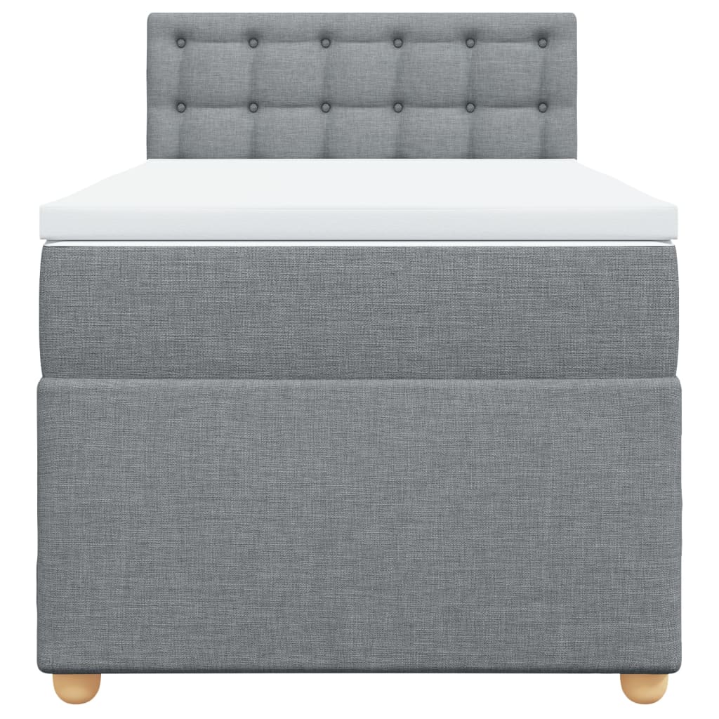vidaXL Κρεβάτι Boxspring με Στρώμα Ανοιχτό Γκρι 80x200 εκ. Υφασμάτινο