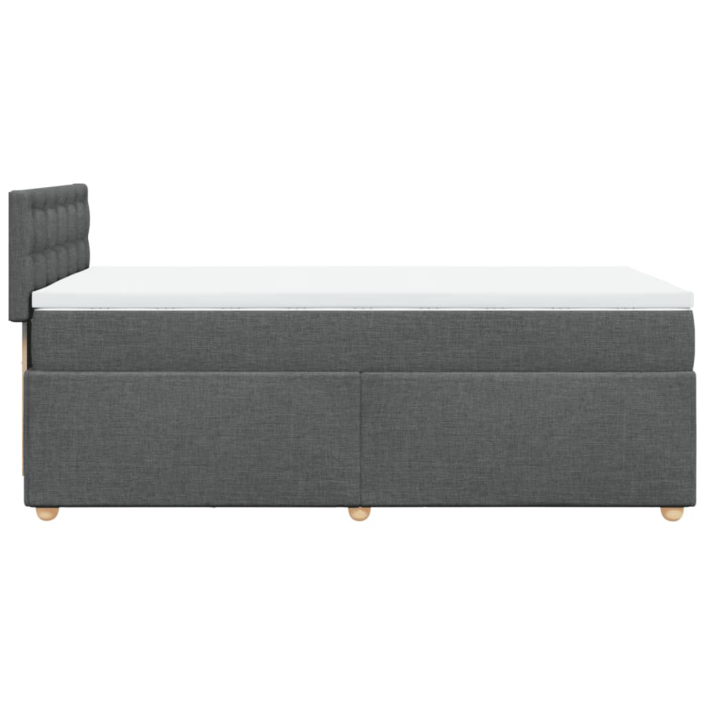 vidaXL Κρεβάτι Boxspring με Στρώμα Σκούρο Γκρι 80x200 εκ. Υφασμάτινο