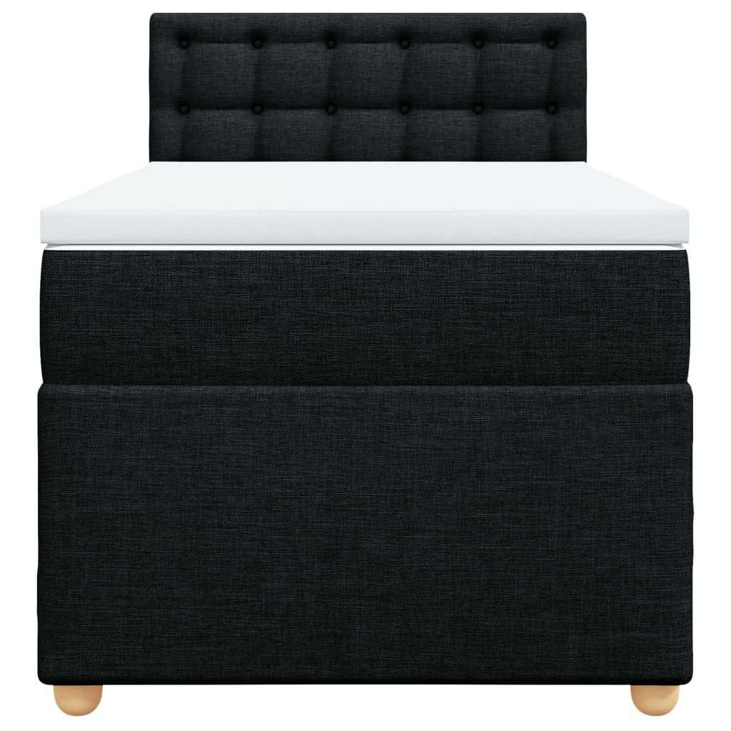 vidaXL Κρεβάτι Boxspring με Στρώμα Μαύρο 80 x 200 εκ. Υφασμάτινο