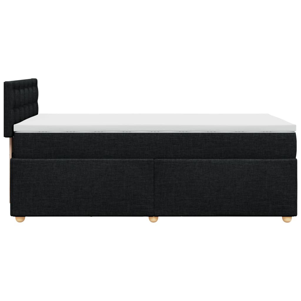 vidaXL Κρεβάτι Boxspring με Στρώμα Μαύρο 80 x 200 εκ. Υφασμάτινο