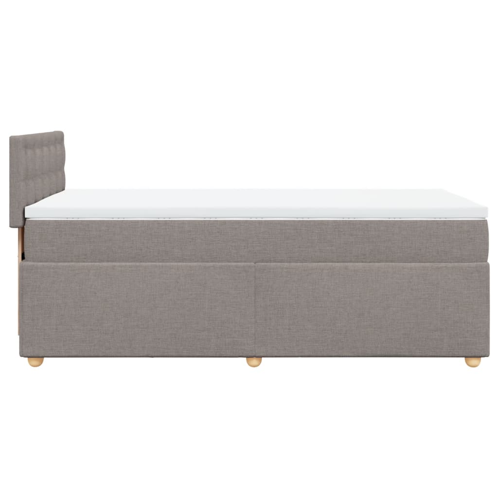 vidaXL Κρεβάτι Boxspring με Στρώμα Taupe 80x200 εκ. Υφασμάτινο