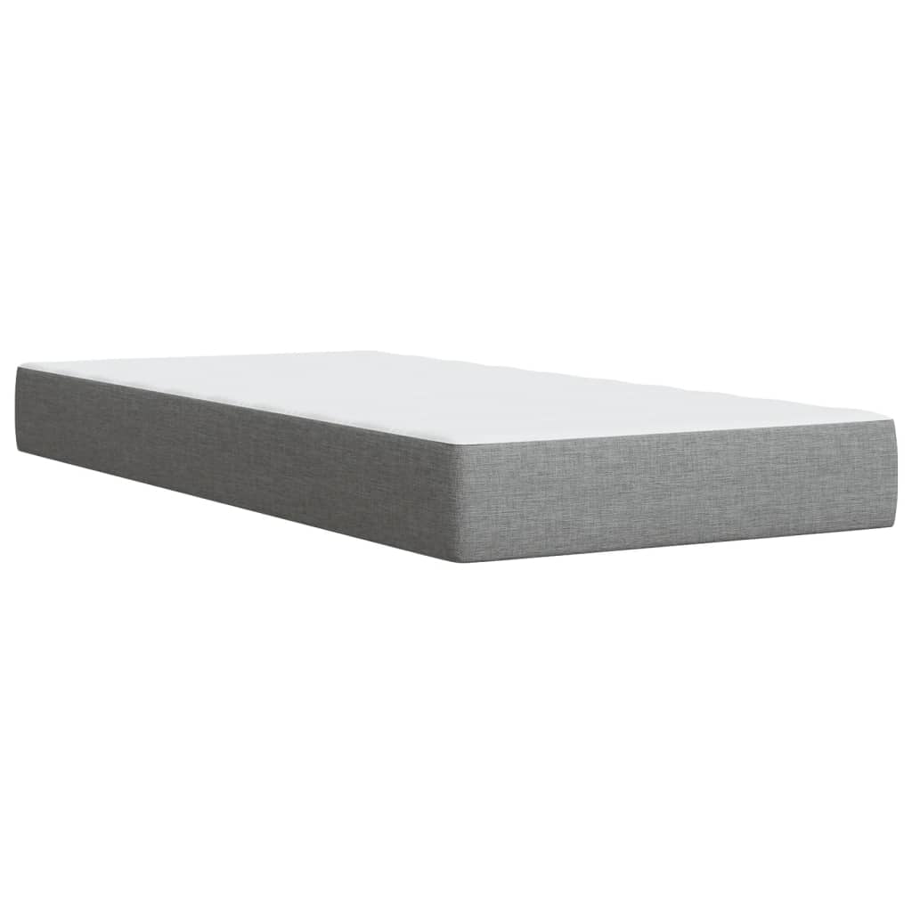 vidaXL Κρεβάτι Boxspring με Στρώμα Ανοιχτό Γκρι 90x190 εκ. Υφασμάτινο