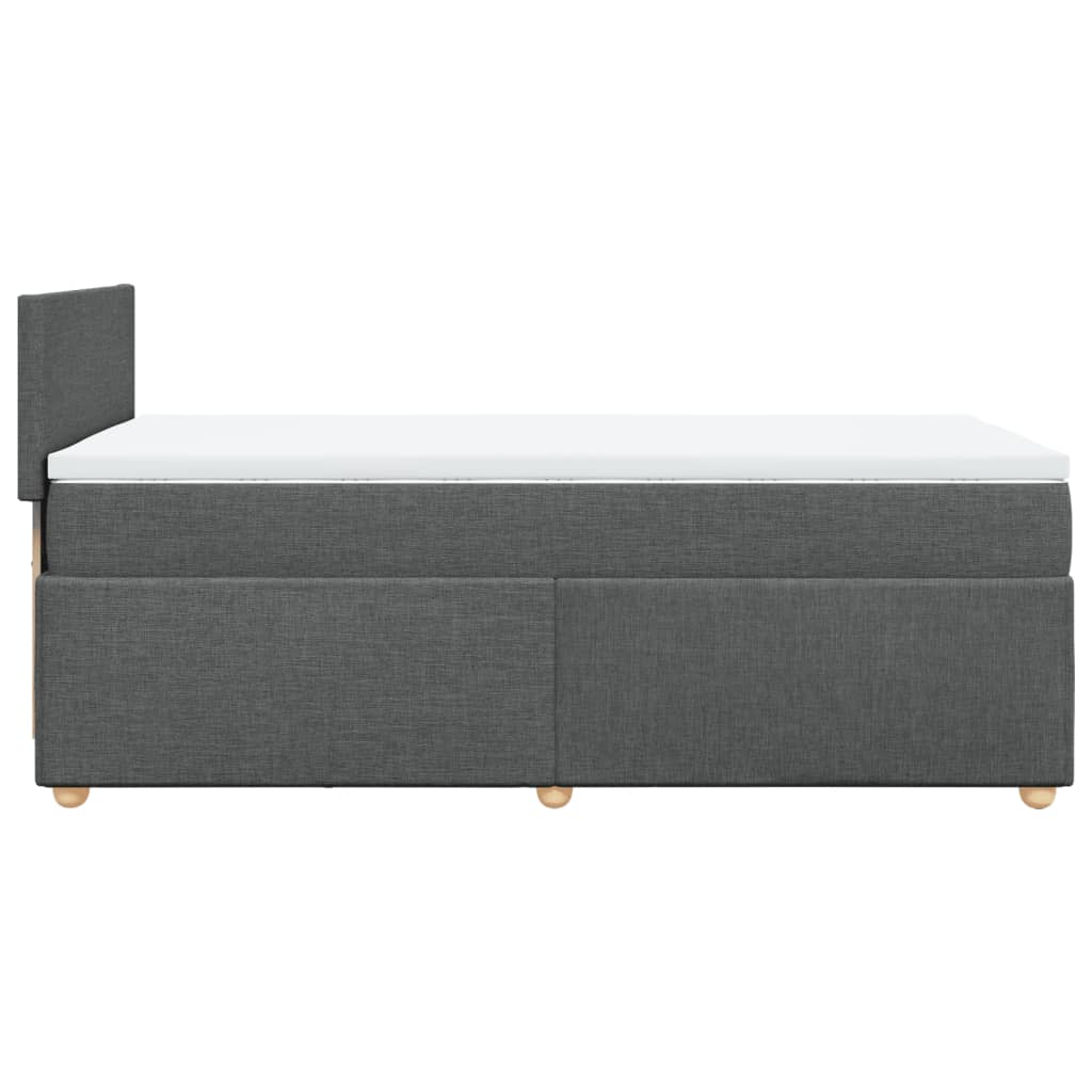 vidaXL Κρεβάτι Boxspring με Στρώμα Σκούρο Γκρι 90x190 εκ. Υφασμάτινο