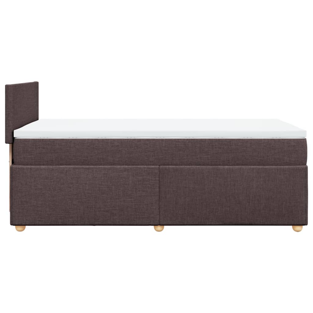vidaXL Κρεβάτι Boxspring με Στρώμα Σκούρο Καφέ 90x190 εκ. Υφασμάτινο