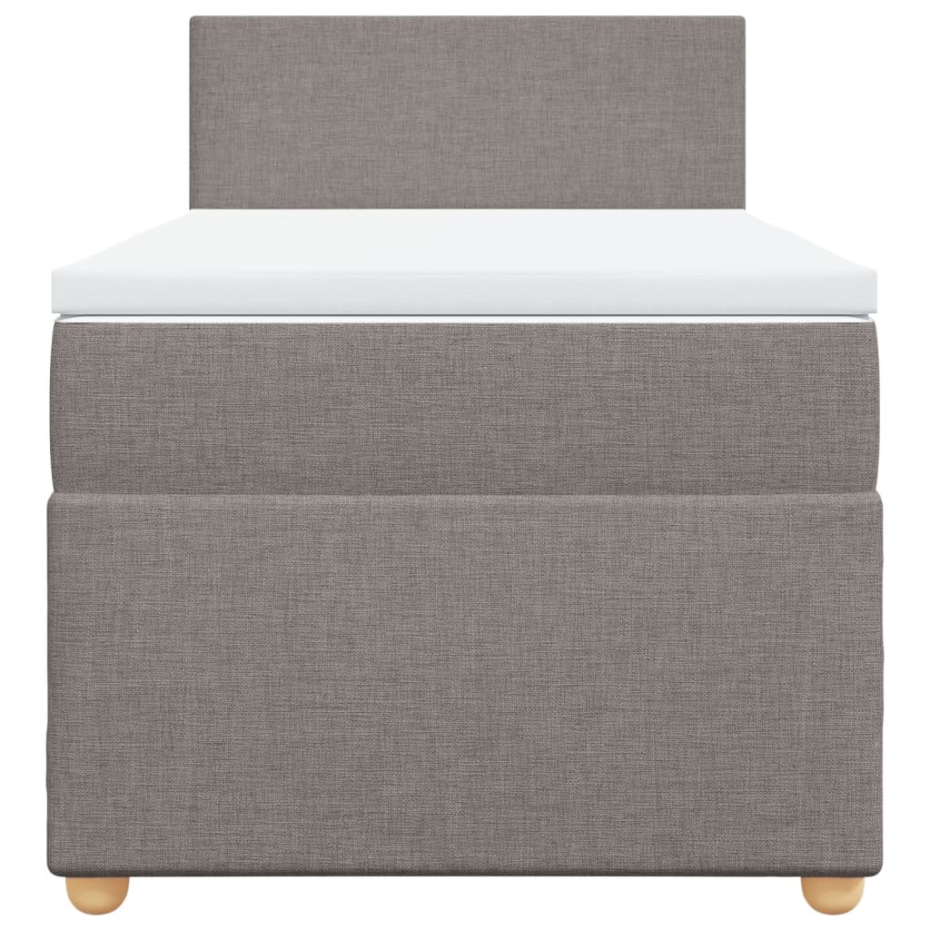 vidaXL Κρεβάτι Boxspring με Στρώμα Taupe 90x190 εκ.Υφασμάτινο
