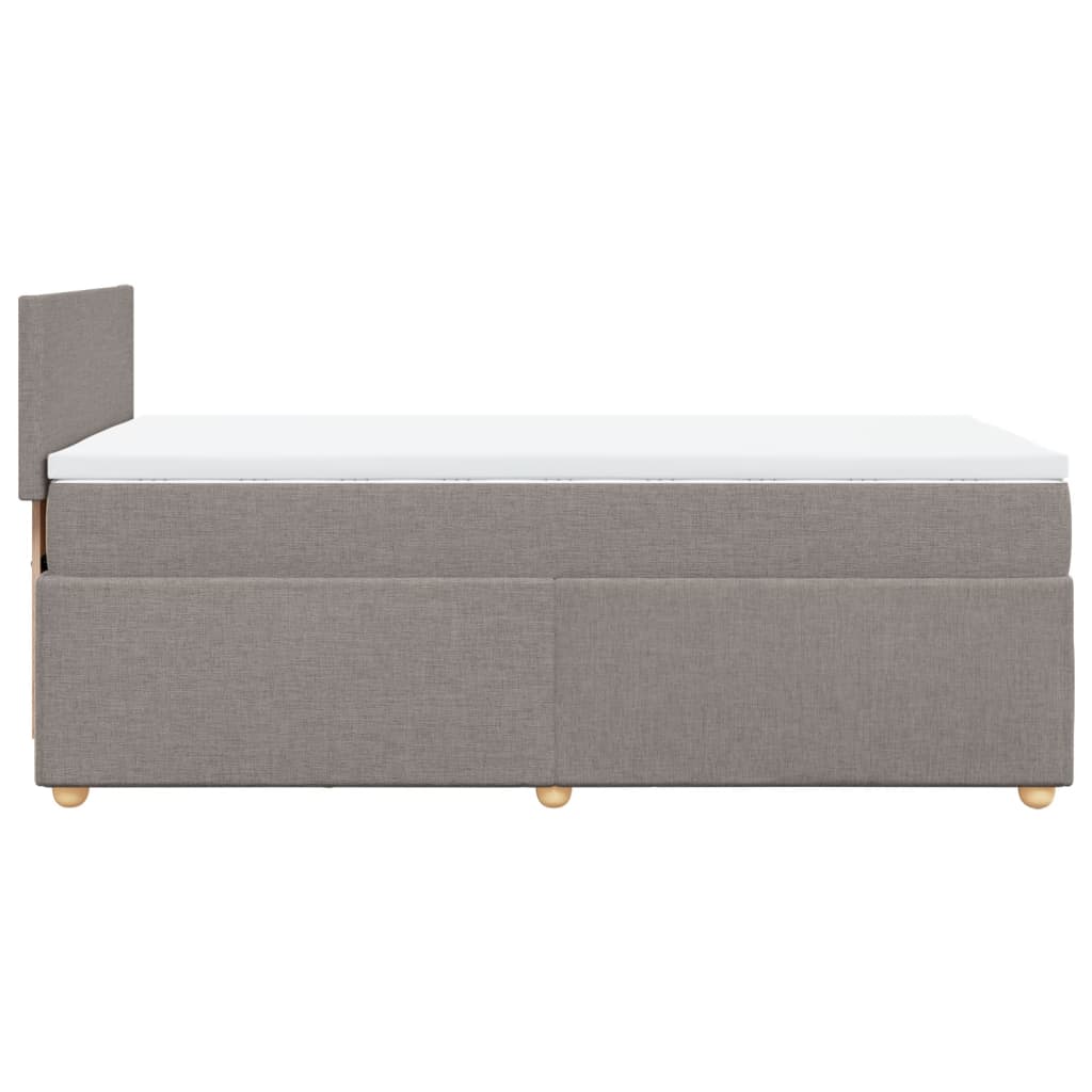 vidaXL Κρεβάτι Boxspring με Στρώμα Taupe 90x190 εκ.Υφασμάτινο