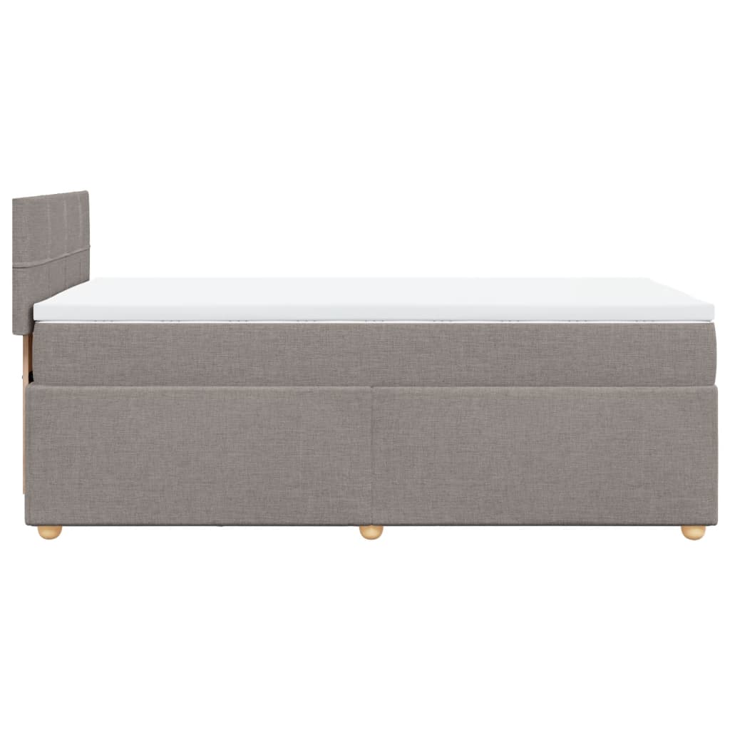 vidaXL Κρεβάτι Boxspring με Στρώμα Taupe 90x190 εκ.Υφασμάτινο