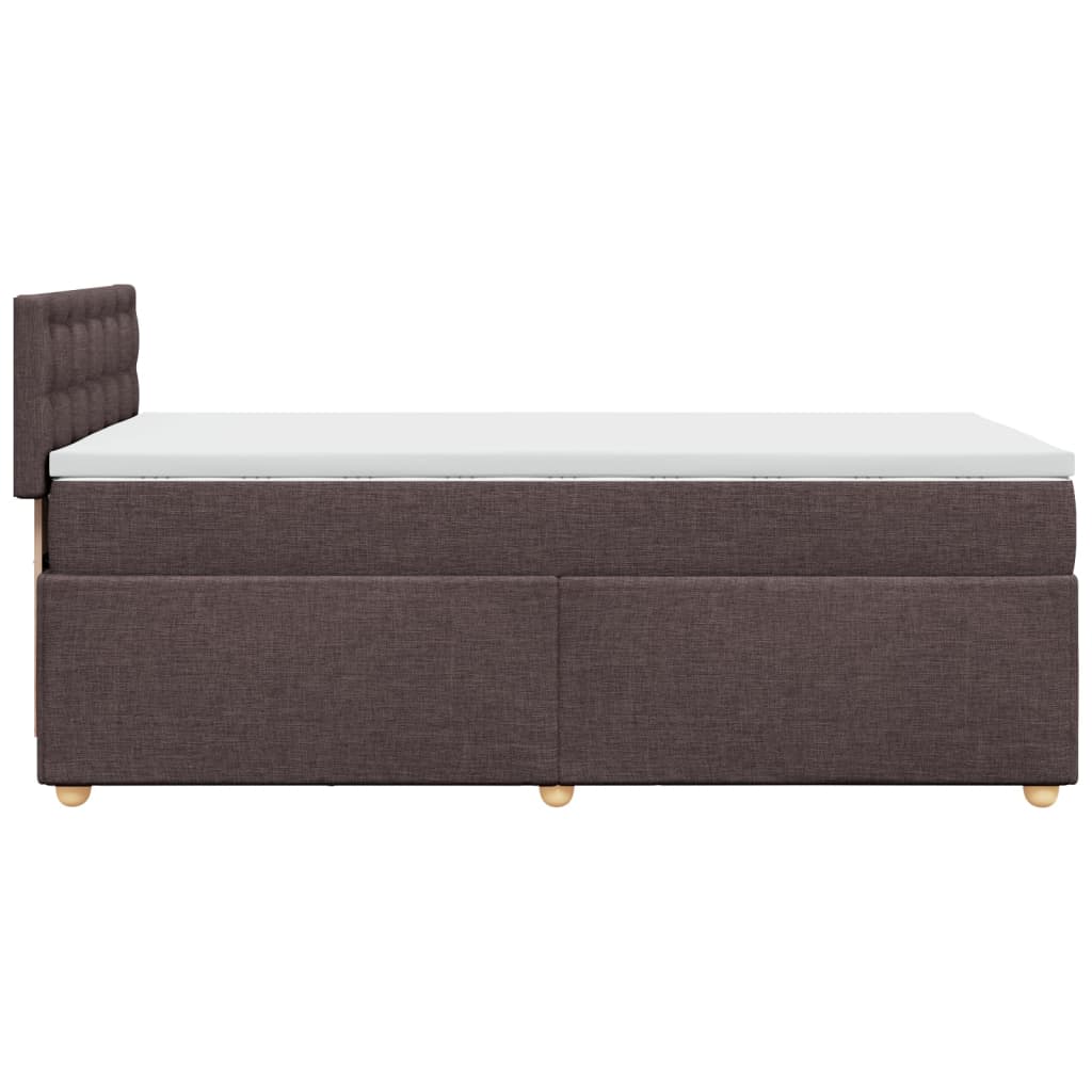 vidaXL Κρεβάτι Boxspring με Στρώμα Σκούρο Καφέ 90x190 εκ. Υφασμάτινο