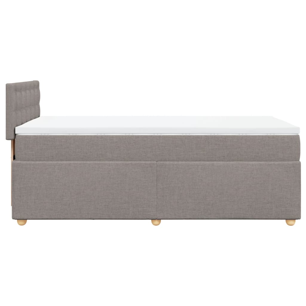 vidaXL Κρεβάτι Boxspring με Στρώμα Taupe 90x190 εκ.Υφασμάτινο