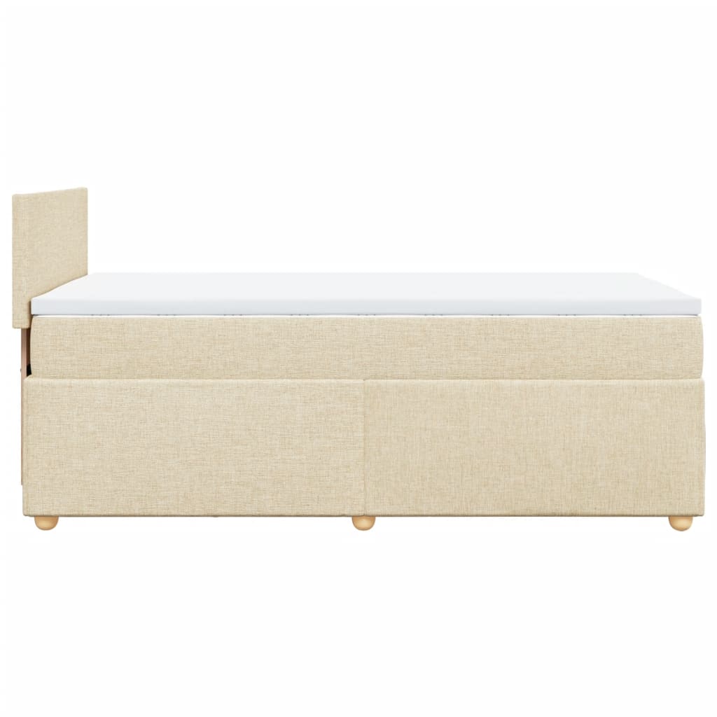 vidaXL Κρεβάτι Boxspring με Στρώμα Κρεμ 90x200 εκ.Υφασμάτινο