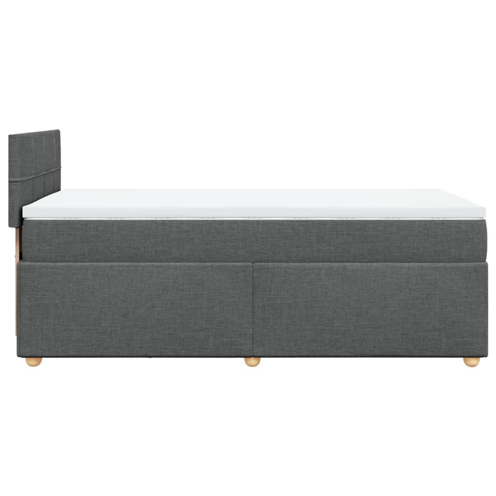vidaXL Κρεβάτι Boxspring με Στρώμα Σκούρο Γκρι 90x200 εκ. Υφασμάτινο
