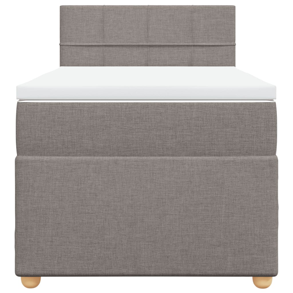 vidaXL Κρεβάτι Boxspring με Στρώμα Taupe 90x200 εκ. Υφασμάτινο