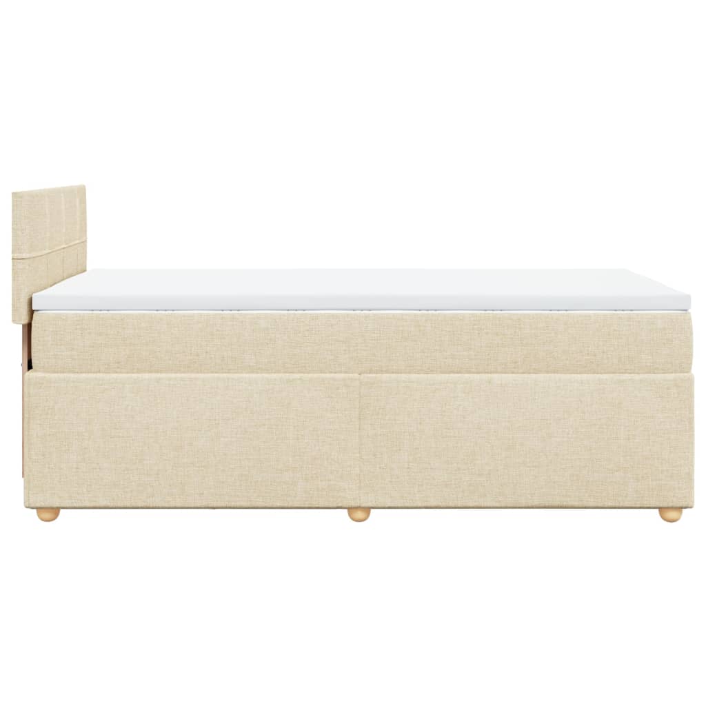 vidaXL Κρεβάτι Boxspring με Στρώμα Κρεμ 90x200 εκ.Υφασμάτινο