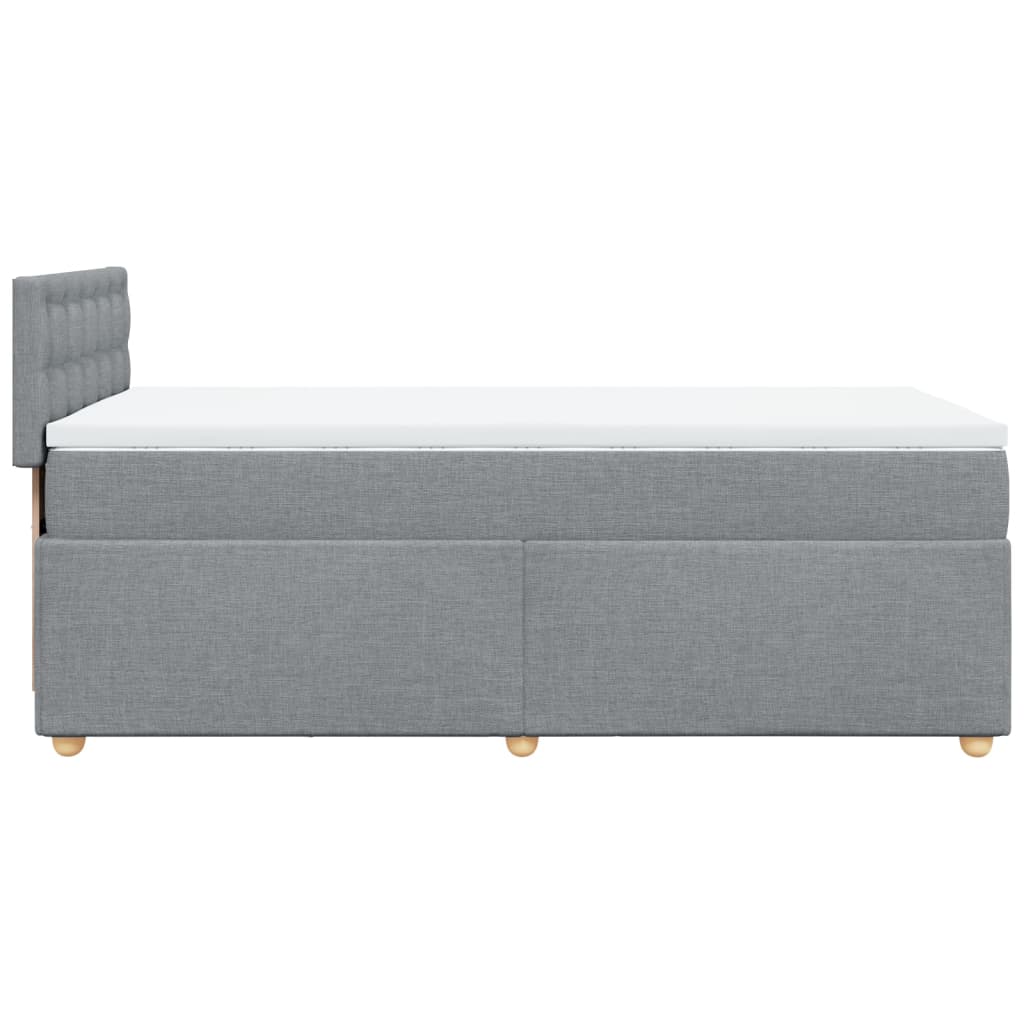 vidaXL Κρεβάτι Boxspring με Στρώμα Ανοιχτό Γκρι 90x200 εκ. Υφασμάτινο