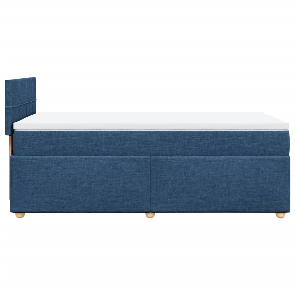 vidaXL Κρεβάτι Boxspring με Στρώμα Μπλε 100 x 200 εκ. Υφασμάτινο
