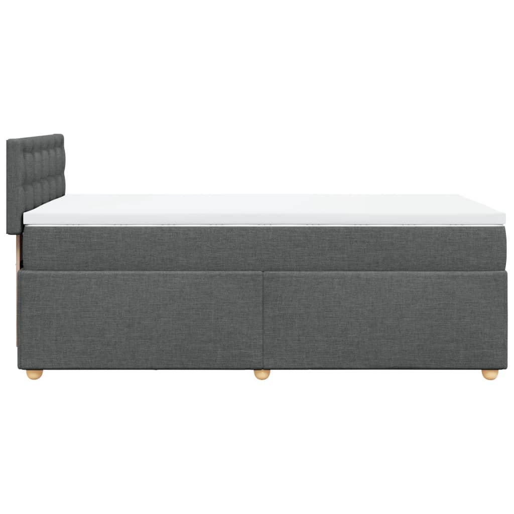 vidaXL Κρεβάτι Boxspring με Στρώμα Σκούρο Γκρι 100x200 εκ. Υφασμάτινο