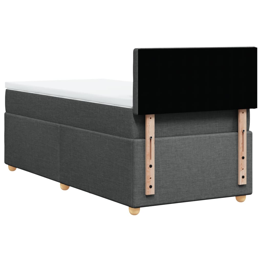 vidaXL Κρεβάτι Boxspring με Στρώμα Σκούρο Γκρι 100x200 εκ. Υφασμάτινο