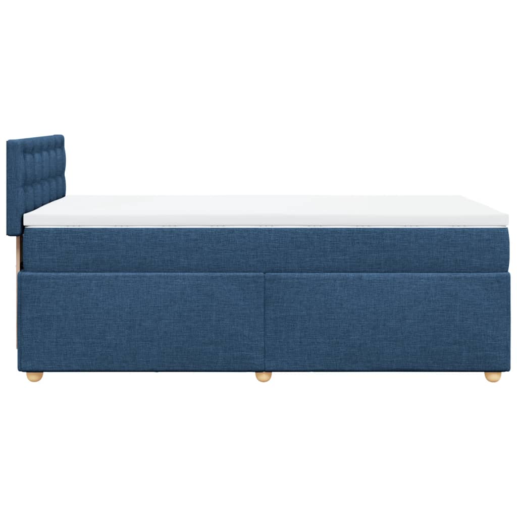 vidaXL Κρεβάτι Boxspring με Στρώμα Μπλε 100 x 200 εκ. Υφασμάτινο