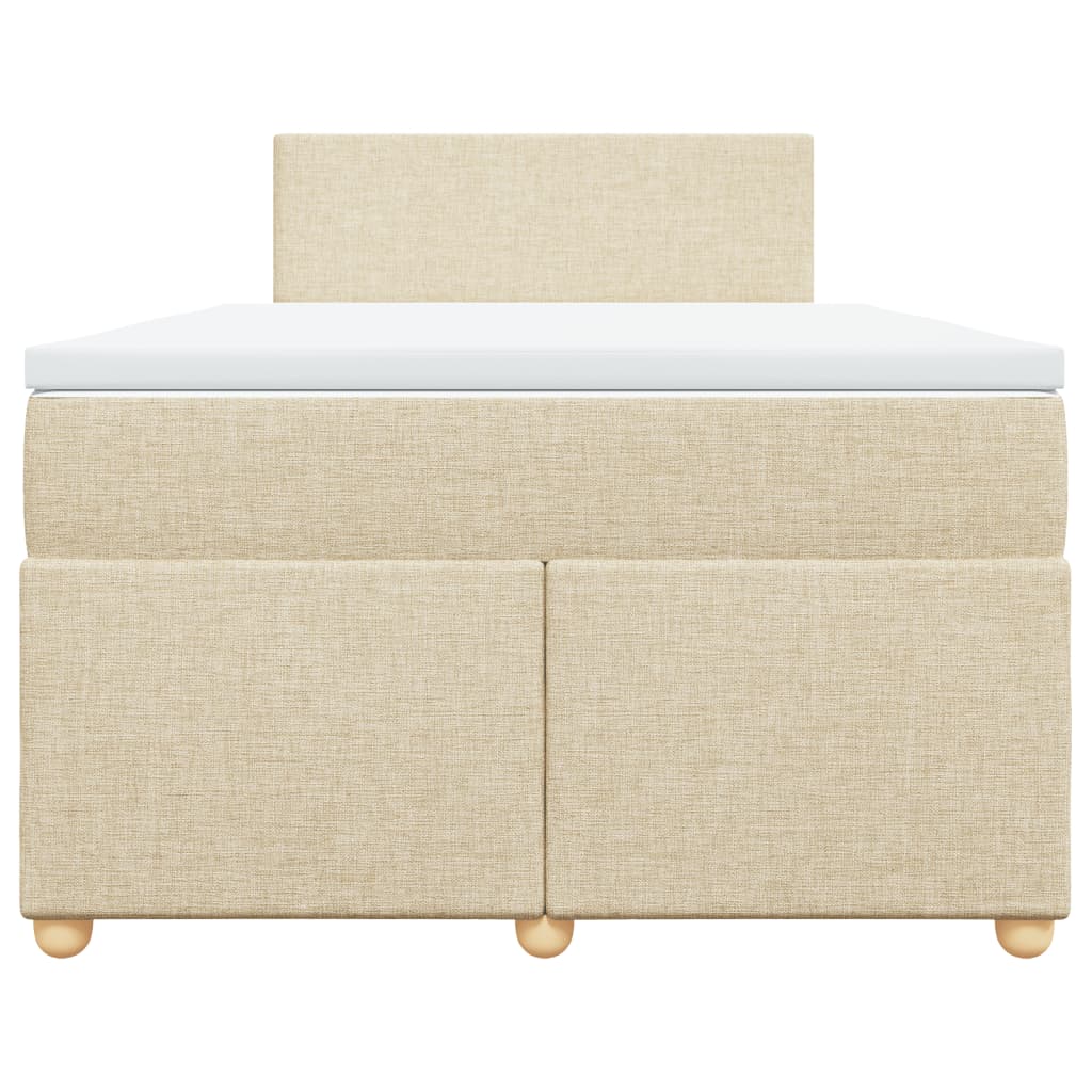 vidaXL Κρεβάτι Boxspring με Στρώμα Κρεμ 120x190 εκ. Υφασμάτινο