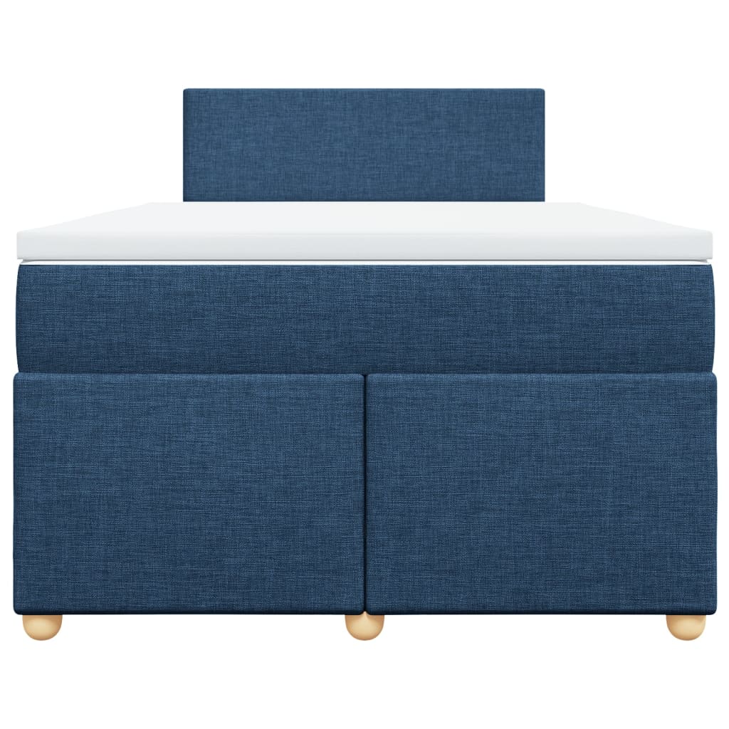 vidaXL Κρεβάτι Boxspring με Στρώμα Μπλε 120x190 εκ. Υφασμάτινο