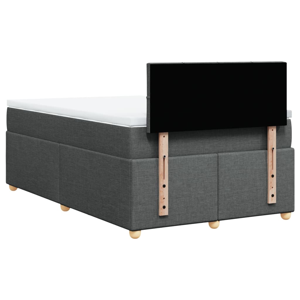 vidaXL Κρεβάτι Boxspring με Στρώμα Σκούρο Γκρι 120x190 εκ Υφασμάτινο