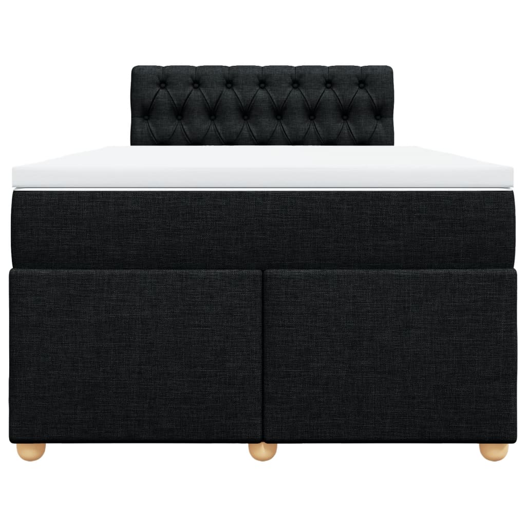 vidaXL Κρεβάτι Boxspring με Στρώμα Μαύρο 120x190 εκ. Υφασμάτινο