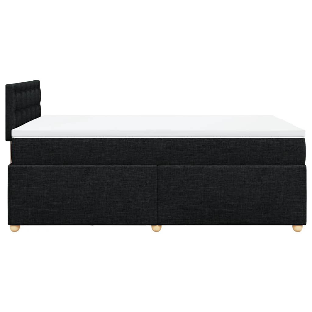 vidaXL Κρεβάτι Boxspring με Στρώμα Μαύρο 120x190 εκ. Υφασμάτινο